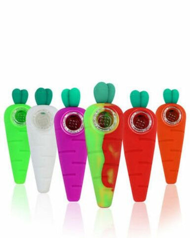 Arsenal Carrot Silicone Hand Pipe 4" - Assorted