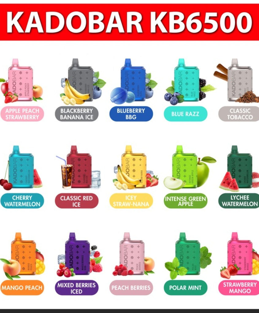 Kado Bar Vape Flavors KADO BAR 6500 PUFF DISPOSABLE Royal Vape Kado Bar Vape Flavors KADO BAR 6500 PUFF DISPOSABLE Royal Vape