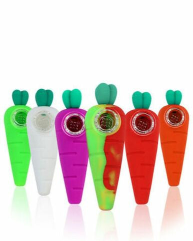 Arsenal Carrot Silicone Hand Pipe 4" - Assorted