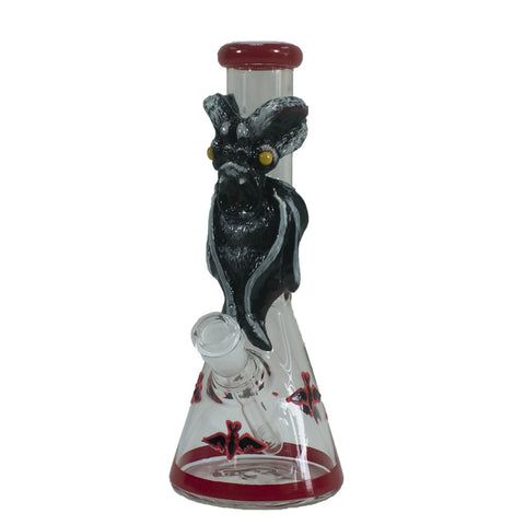 BIG B MOM GLASS WATER PIPE BAT DESIGN WITH DIFFUSED DOWNSTEM - 10 INCHES - BD010