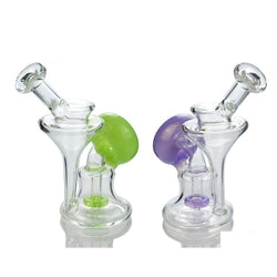 Glass Water Pipe Abstract Donut Base Design With Tire Perc - 227 Grams - 6.5 Inches - [KR361]