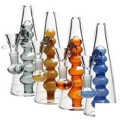 Stoned Glass Water Pipe Cone Base Design With Ball Shower Perc - 218 Grams - 8 Inches  [SG-220]